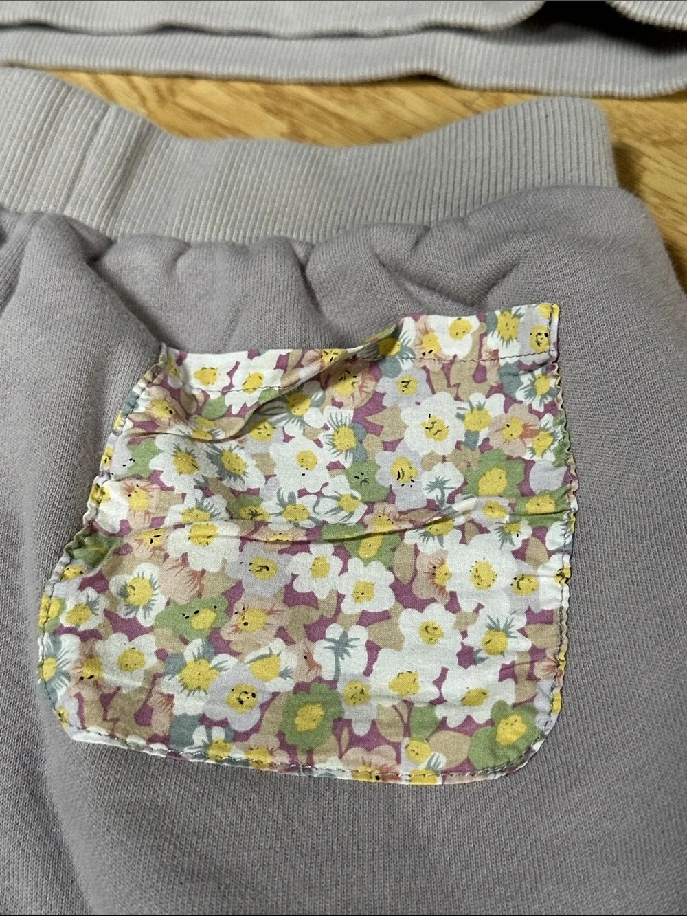 Maison Me cotton Sweatpants sweatshirt set Peter Pan collar purple floral detail